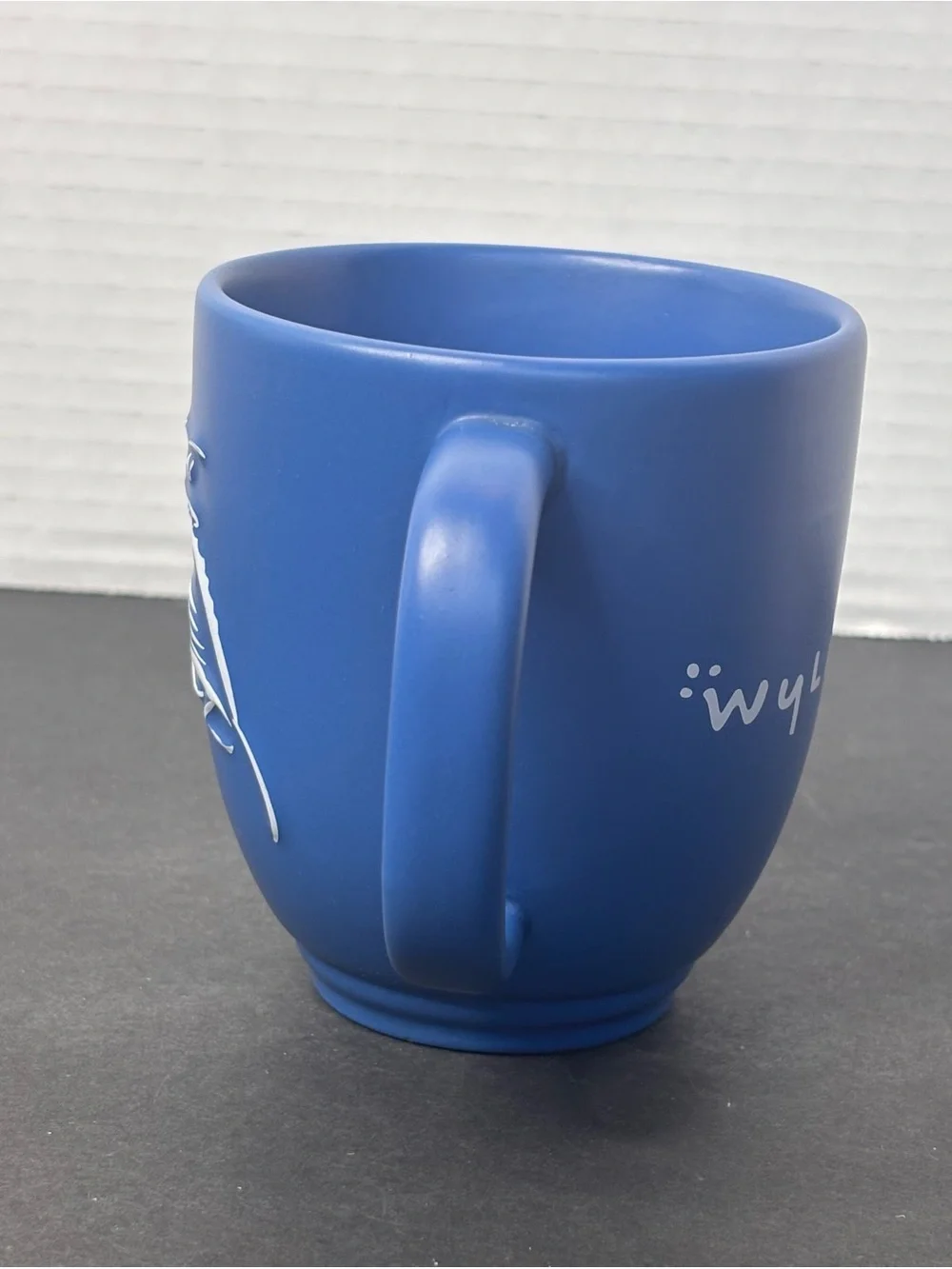 Wyland Whale & Calf Ceramic Mug Ocean Art Mug by Encore (2002) Blue White Matte